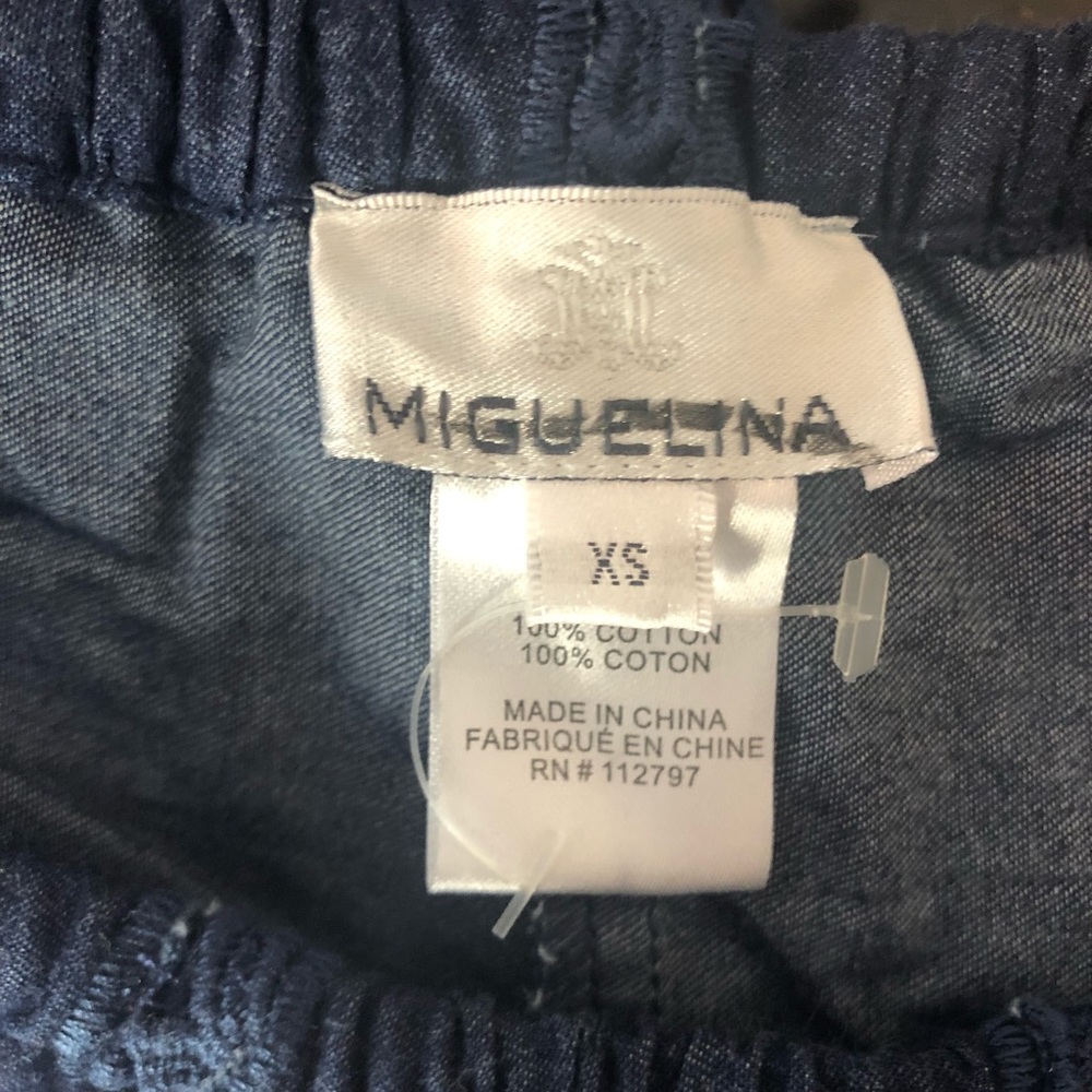NWOT  Miguelina Chambray strapless lace Crop top - Picture 6 of 6